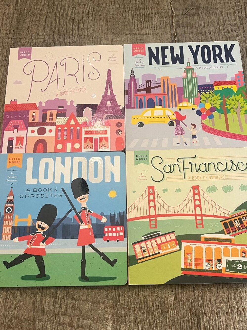 Hello Worls Children's Board Books Hardcover Lot of 4 by Ashley Evanson New